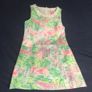 Lilly Pulitzer Girls Dress-Sea salt Blue On Parade